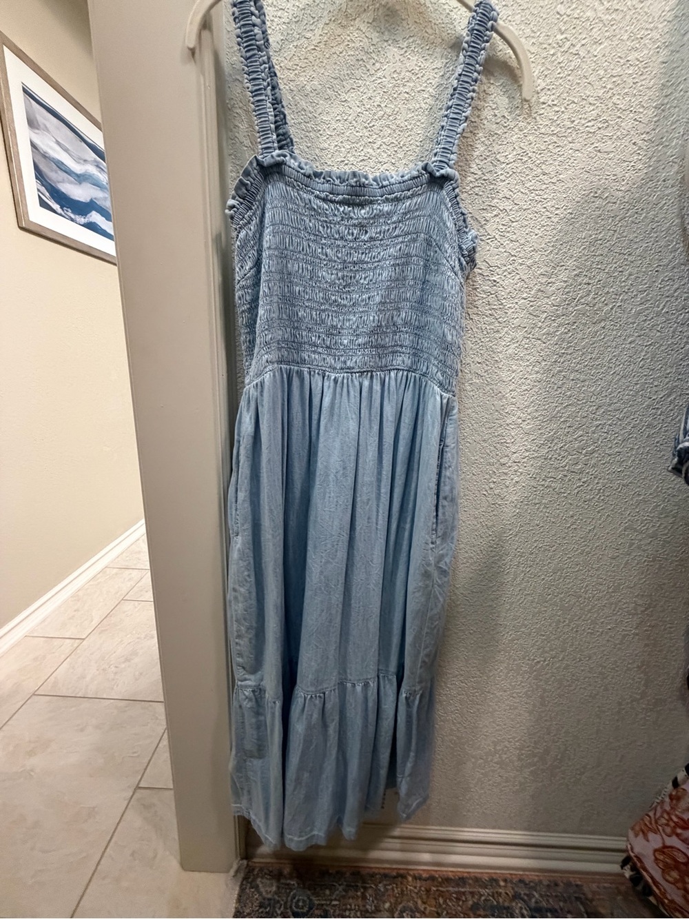 Gap large denim maxi dress